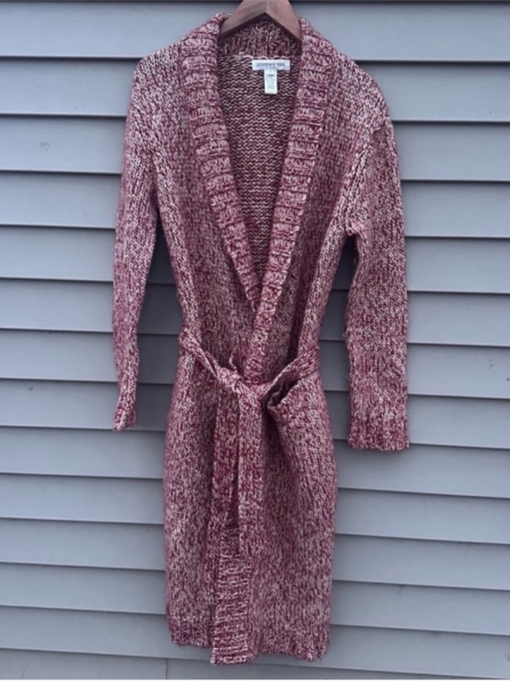 Wool Blend Cardigan Sweater Long Belted JONES NEW YORK Women’s Medium